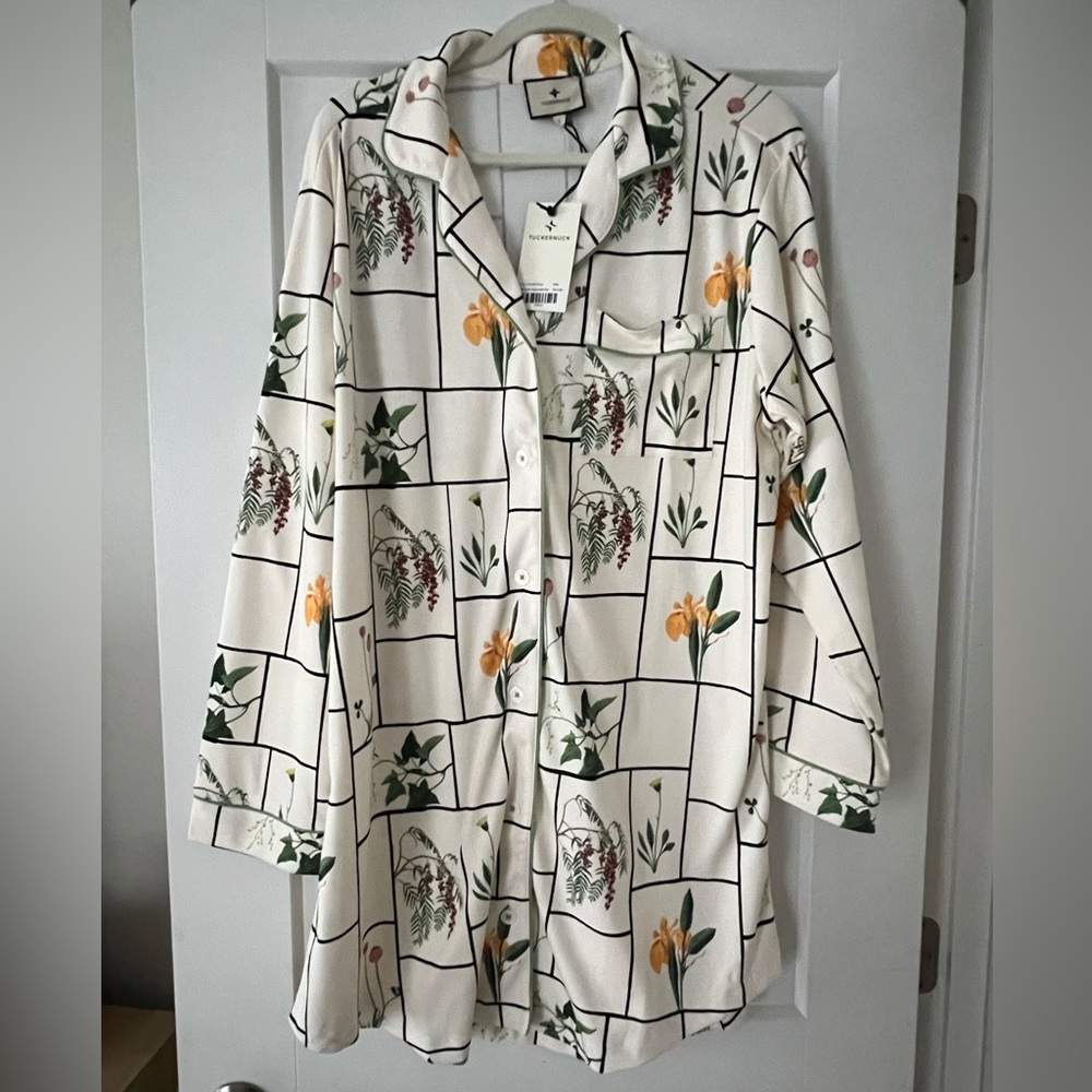 Tuckernuck Fresher buds pajama shirt dress
